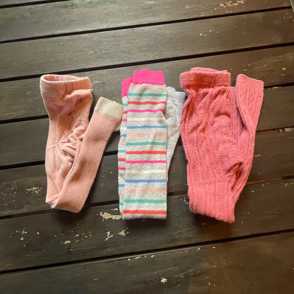 Mini Boden Striped and Pink Kids Leg Warmers- lot of 3
